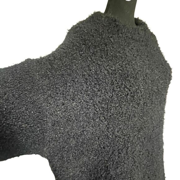 H&M Divided Black Boucle Teddy Bear High Neck Pullover - N0479 - Picture 2 of 7